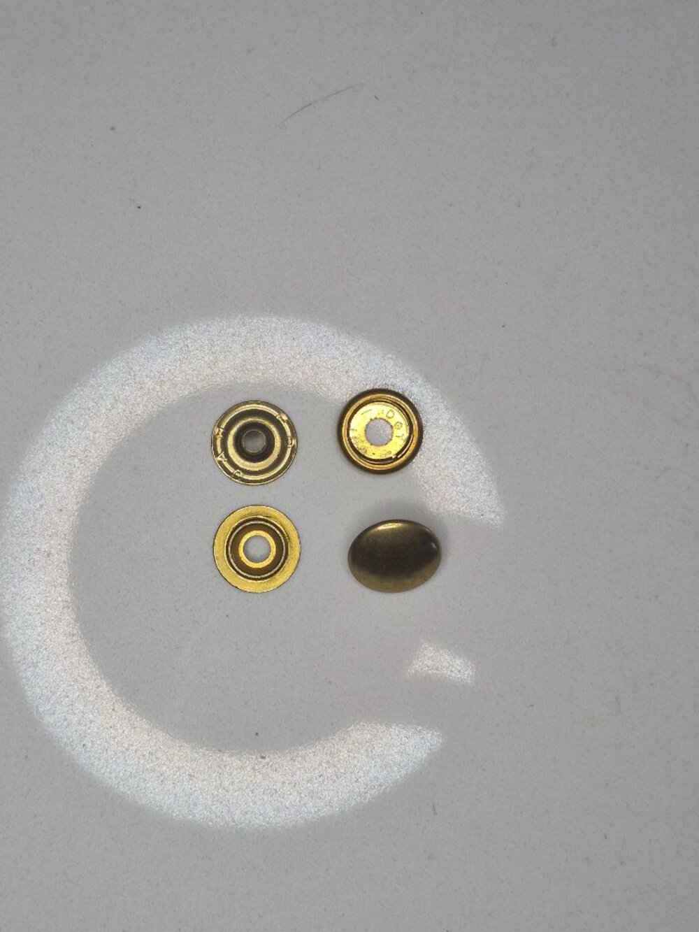 DOT Line 20 Button Snaps 1/2" Gold Brass Finish Leathercraft 17 Sets